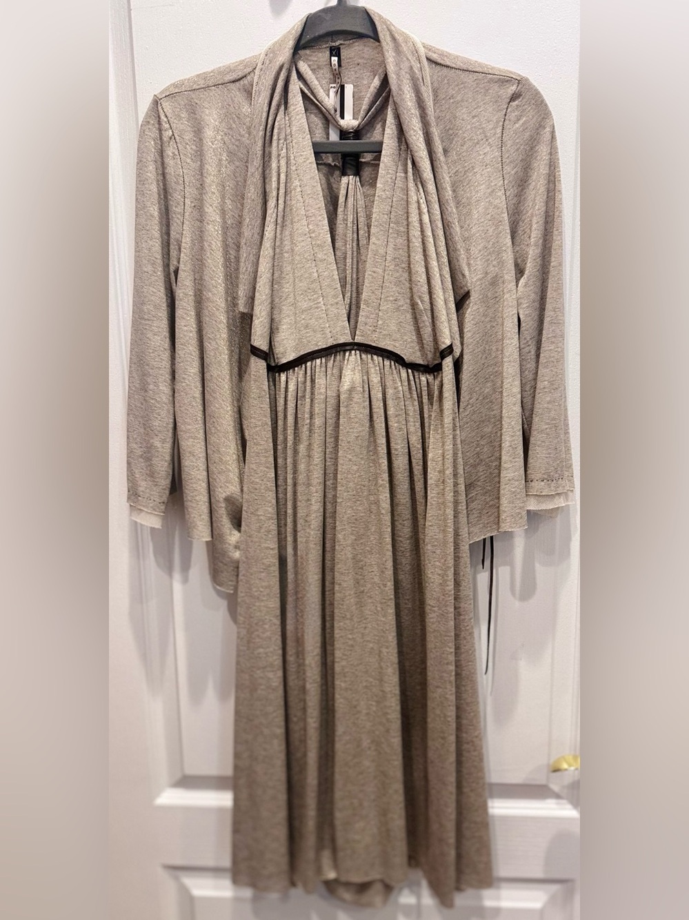 VINTAGE ROZAE NICHOLS 2 Piece Halter Dress and Jacket Sz S Gold Metallic NWT